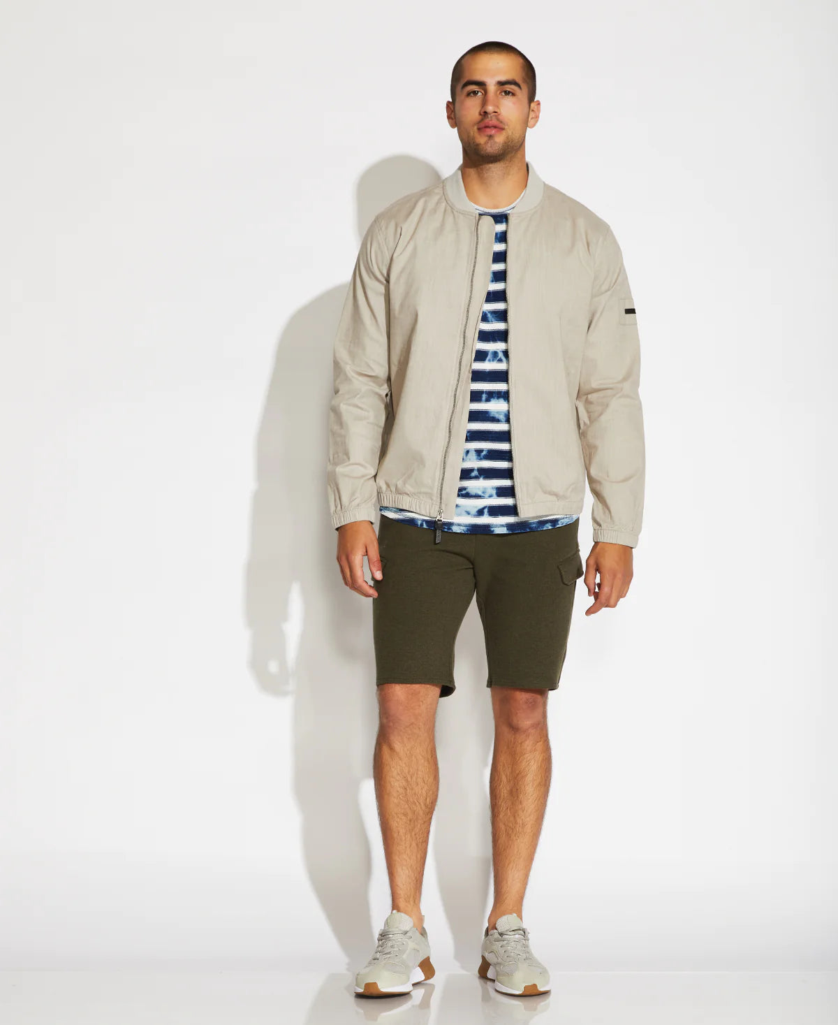 Wholesale,Civil Society, Civil Society Tan Linen Lightweight Bomber Jacket, Tan, Large-49-TagL