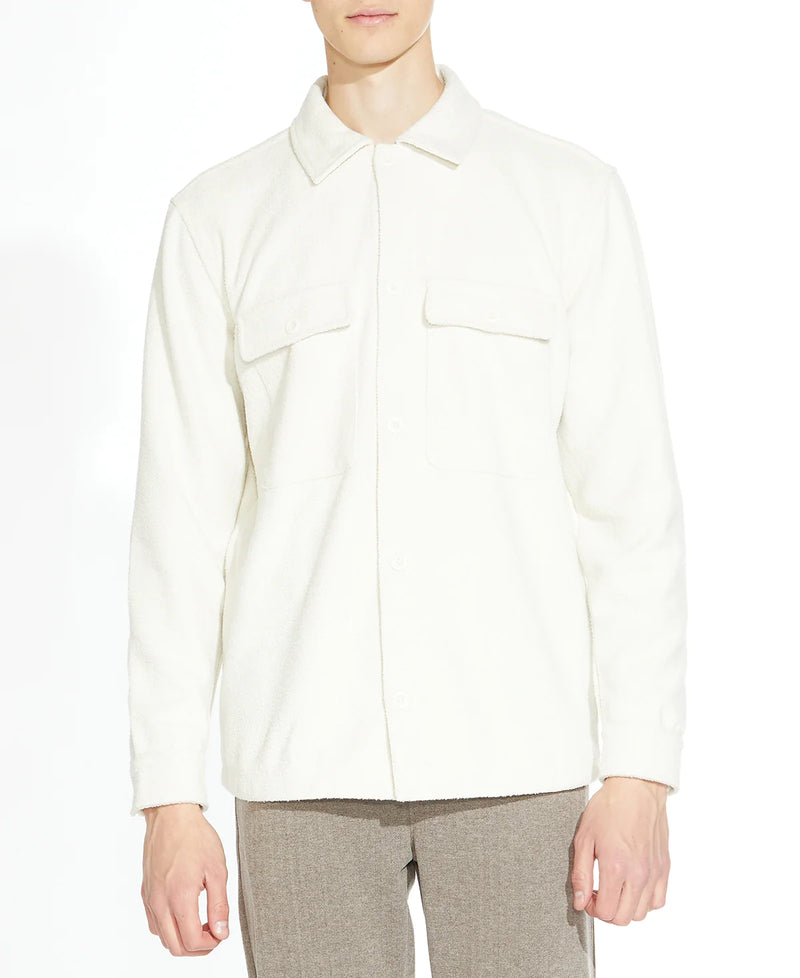 Civil Society Cream Textured Shirt Jacket With Two Chest Pockets