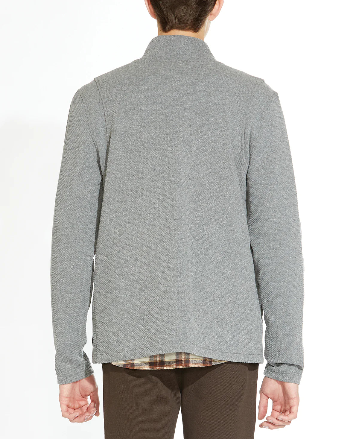 Wholesale,Civil Society, Civil Society Dark Grey Heather Textured Knit Mockneck Zip Up Jacket, Grey, Large-43-TagL