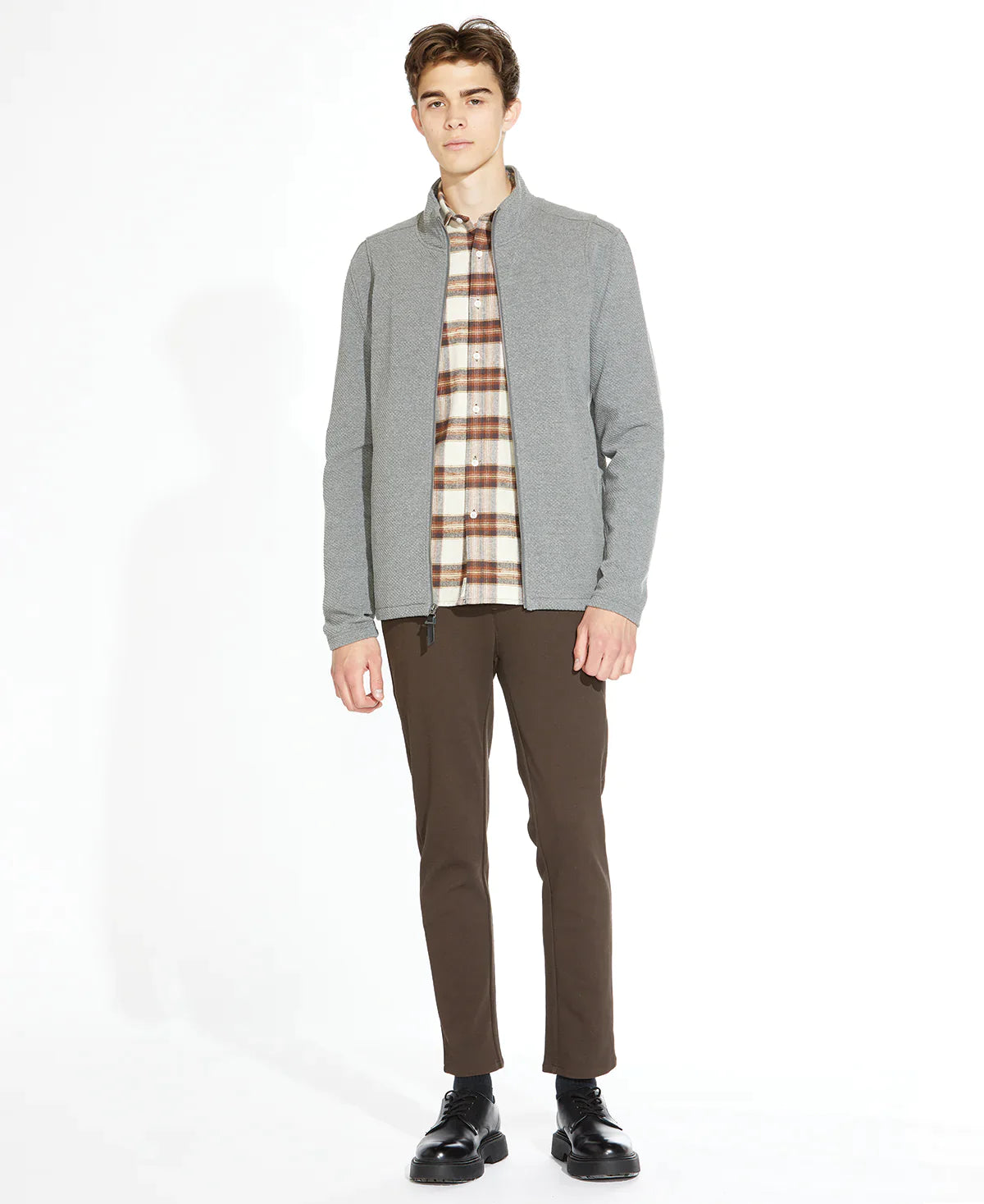 Wholesale,Civil Society, Civil Society Dark Grey Heather Textured Knit Mockneck Zip Up Jacket, Grey, Extra Large-46-TagXXLLarge-45-TagXXLExtra Large-45-TagXLLarge-43-TagLMedium-42-TagMExtra Small-36-TagS