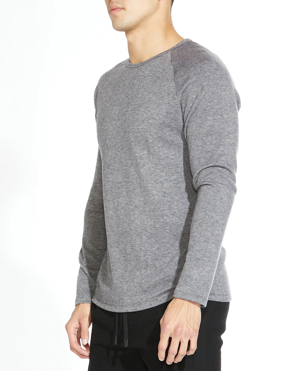 Wholesale,Civil Society, Civil Society Grey Blue Brushed Raglan Sleeve Crewneck T-shirt, Grey, Extra Extra Large-47-TagXXL