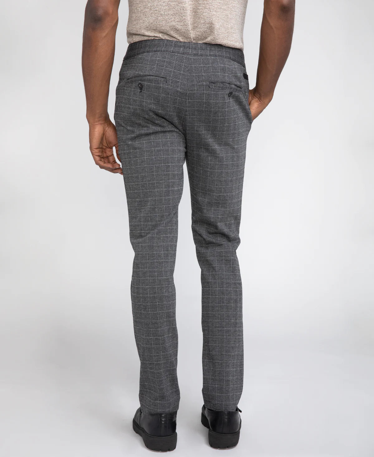 Wholesale,Civil Society, Civil Society Grid Print Charcoal Gray Knit Pants, Grey, 30W-29L-TagS