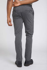 Civil Society Grid Print Charcoal Gray Knit Pants