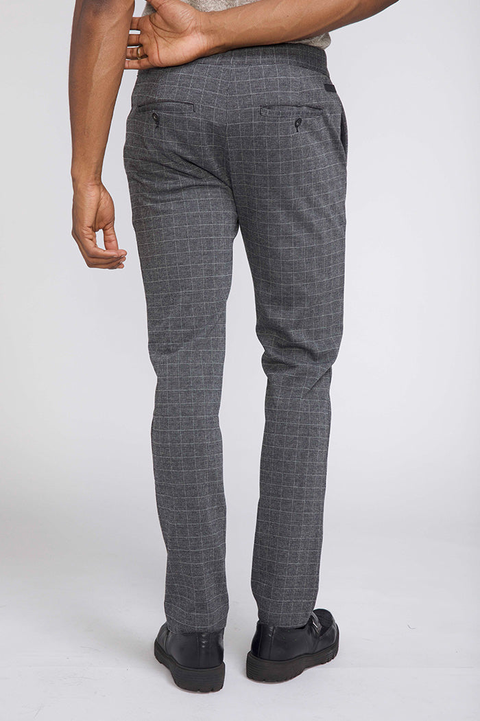 Wholesale,Civil Society, Civil Society Grid Print Charcoal Gray Knit Pants, Grey, 30W-29L-TagM