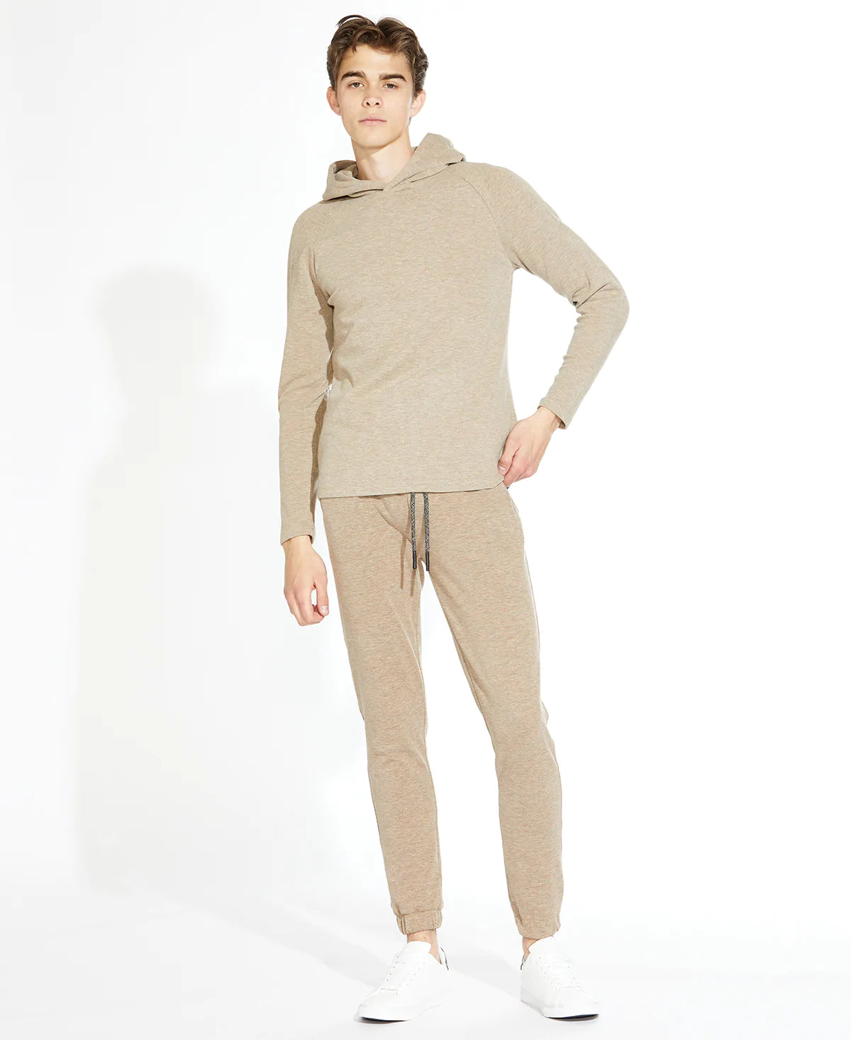 Wholesale,Civil Society, Civil Society Heather Beige Hoodie, Tan, Medium-41-TagM