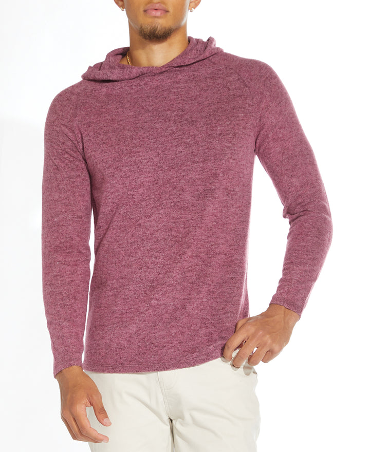 Wholesale,Civil Society, Civil Society Heather Burgundy Brushed Knit Hoodie, Red, Medium-42-TagL