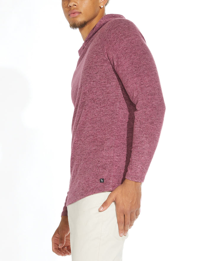 Wholesale,Civil Society, Civil Society Heather Burgundy Brushed Knit Hoodie, Red, Extra Large-45-TagXL