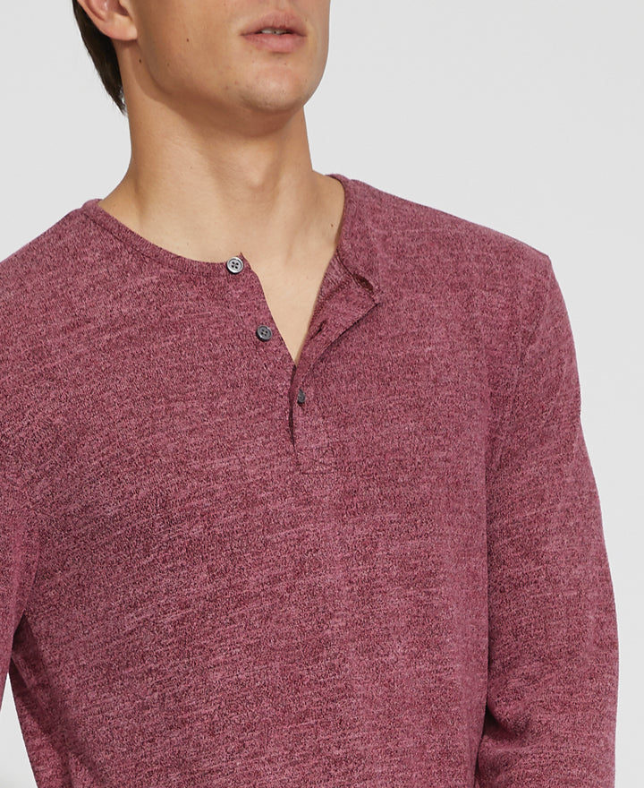 Wholesale,Civil Society, Civil Society Heather Burgundy Knit Henley, Red, Extra Large-44-TagXL