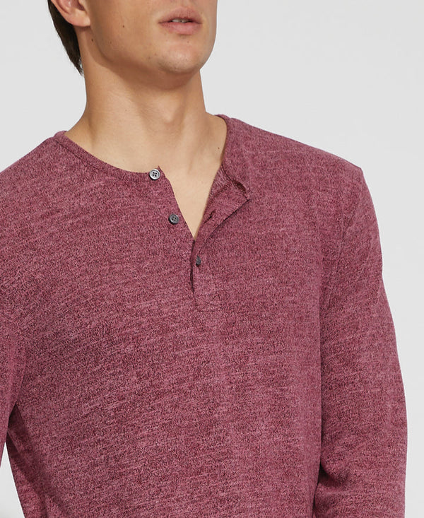 Civil Society Heather Burgundy Knit Henley