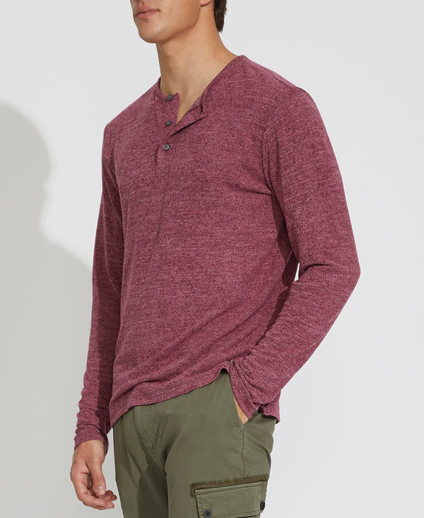 Civil Society Heather Burgundy Knit Henley