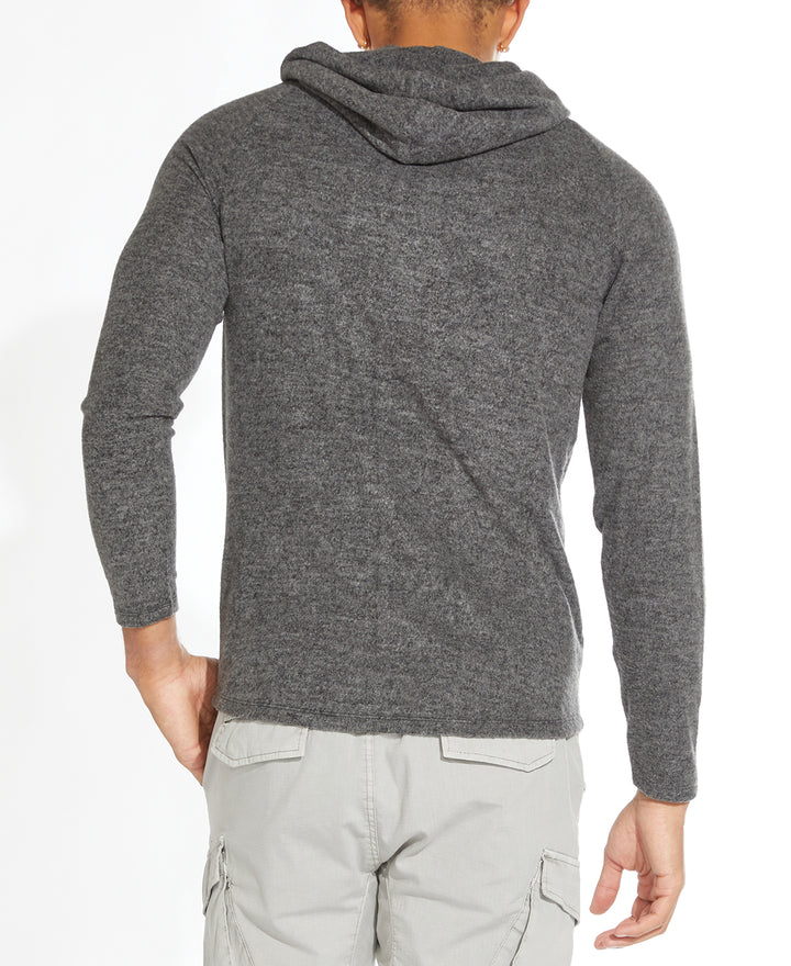 Civil Society Heather Charcoal Hooded Knit Henley