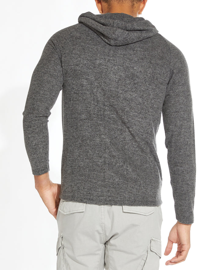 Wholesale,Civil Society, Civil Society Heather Charcoal Knit Henley Hoodie, Grey, Small-39-TagM