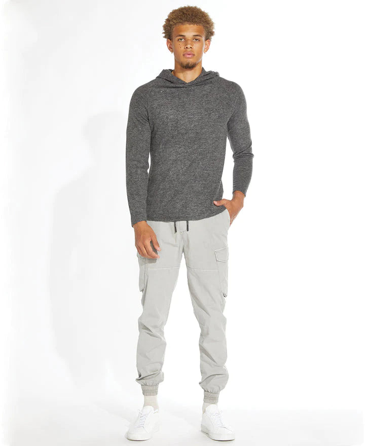 Wholesale,Civil Society, Civil Society Heather Charcoal Knit Henley Hoodie, Grey, Extra Large-45-TagXL
