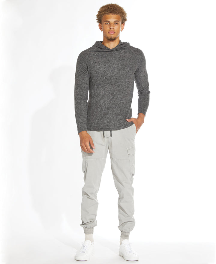 Wholesale,Civil Society, Civil Society Heather Charcoal Knit Henley Hoodie, Grey, Medium-40-TagM