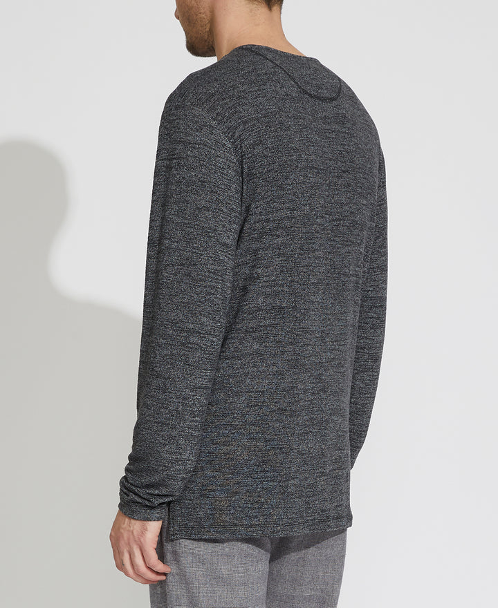 Wholesale,Civil Society, Civil Society Heather Charcoal Knit Henley, Grey, Medium-40-TagM