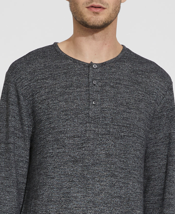 Wholesale,Civil Society, Civil Society Heather Charcoal Knit Henley, Grey, Large-42-TagL