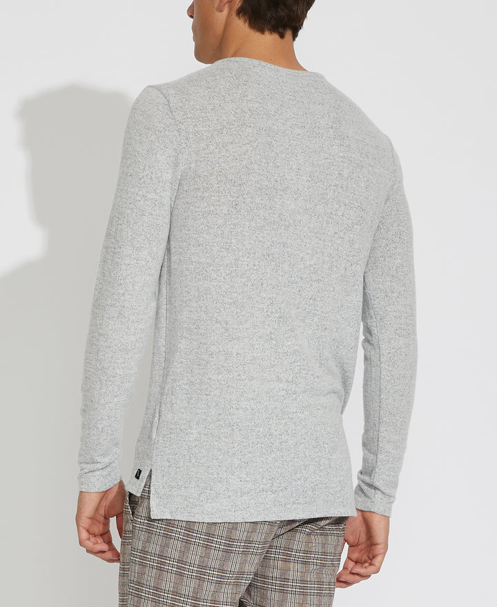 Wholesale,Civil Society, Civil Society Heather Light Gray Knit Henley, Grey, Large-46-TagL