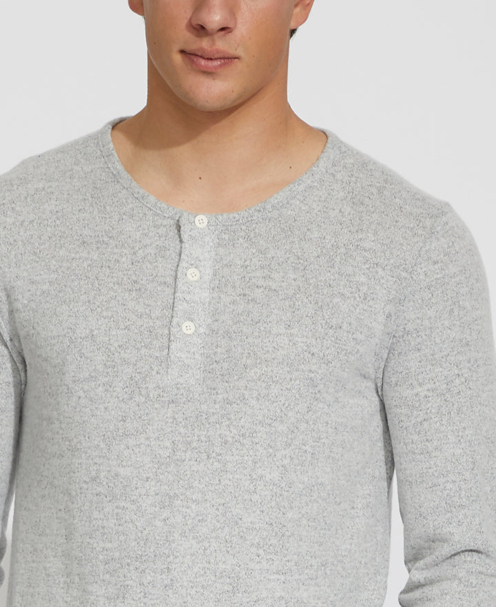Wholesale,Civil Society, Civil Society Heather Light Gray Knit Henley, Grey, Medium-40-TagM