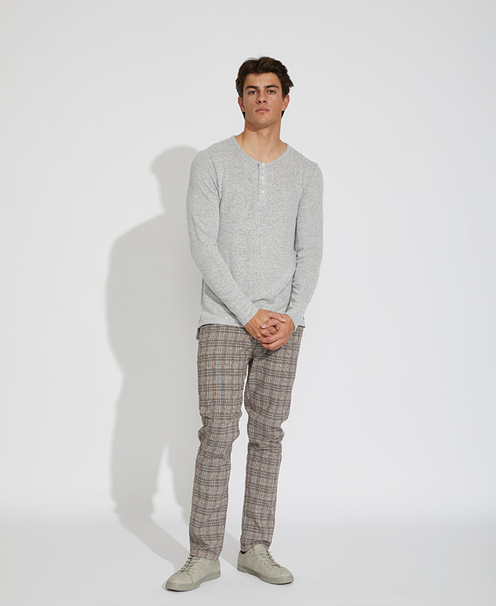 Wholesale,Civil Society, Civil Society Heather Light Gray Knit Henley, Grey, Extra Large-45-TagXL