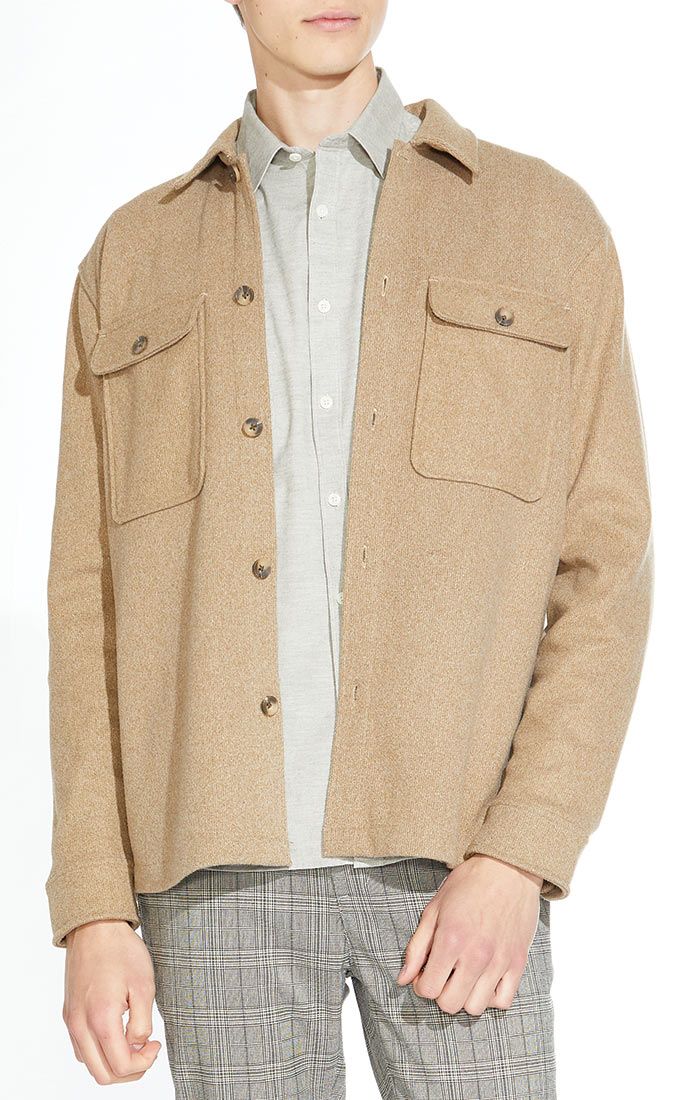 Civil Society Heather Tan Structured Knit Shirt Jacket