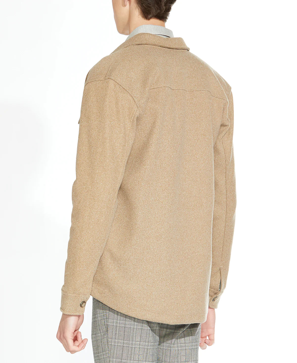 Wholesale,Civil Society, Civil Society Heather Khaki Structured Knit Shacket, Tan, Extra Extra Large-52-TagXL