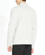 Civil Society Light Grey Heather Textured Knit Mockneck Zip Up Jacket