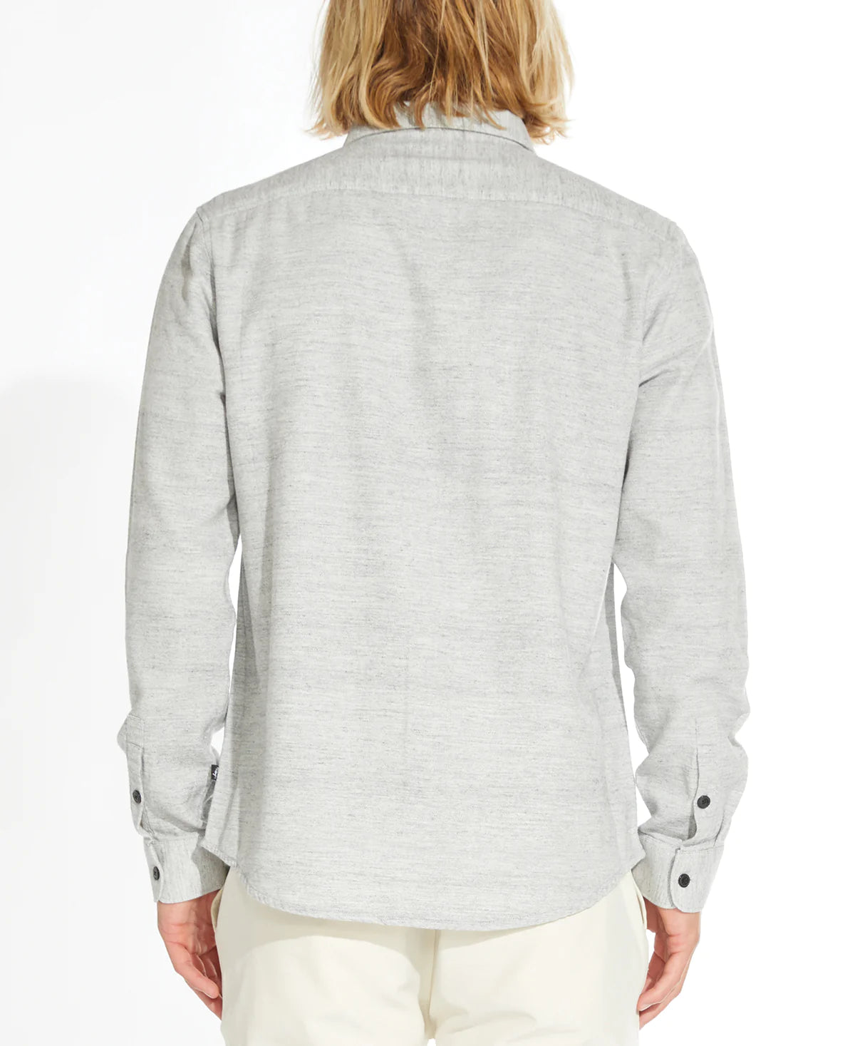 Wholesale,Civil Society, Civil Society Light Grey Heathered Knit Button Up Long Sleeve Shirt, Grey, Large-46-TagL