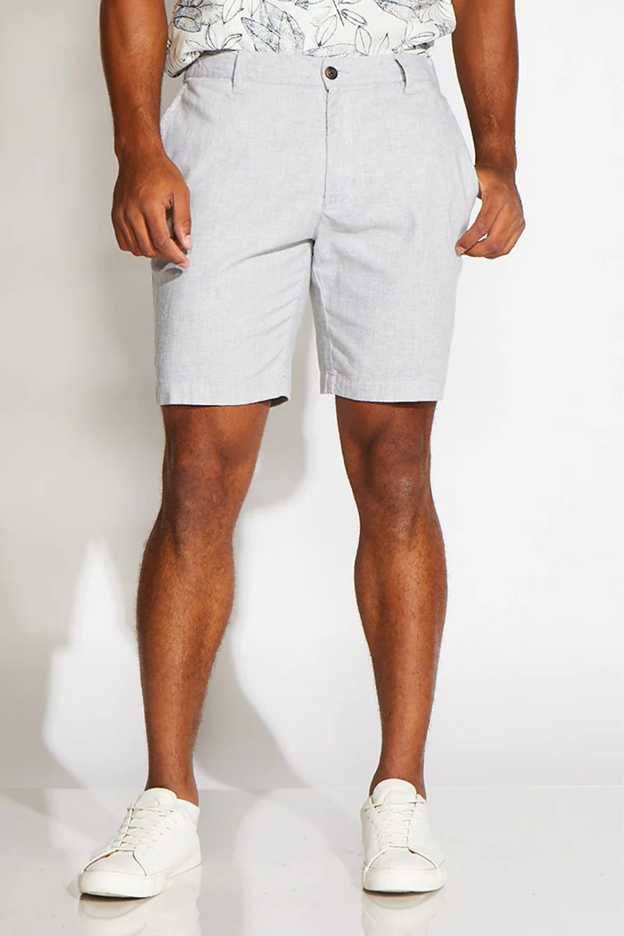 Wholesale,Civil Society, Civil Society Light Grey Slim Fit Linen Blend Elastic Waistband Shorts, Grey, 34W-8.5L-TagL