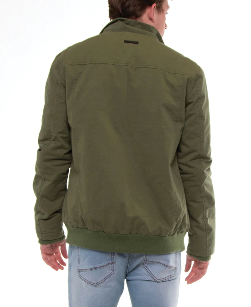 Civil Society Olive Green Harrington Jacket With Sherpa Lining