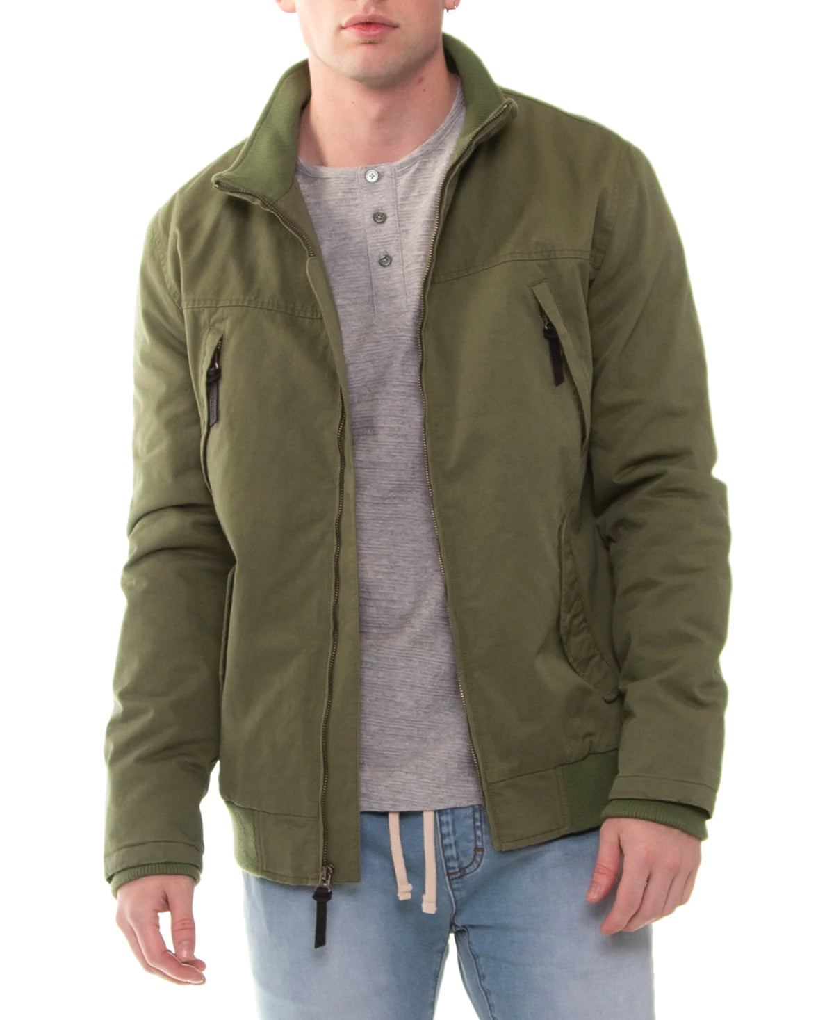 Wholesale,Civil Society, Civil Society Olive Green Harrington Jacket With Sherpa Lining, Green, Large-46-TagL
