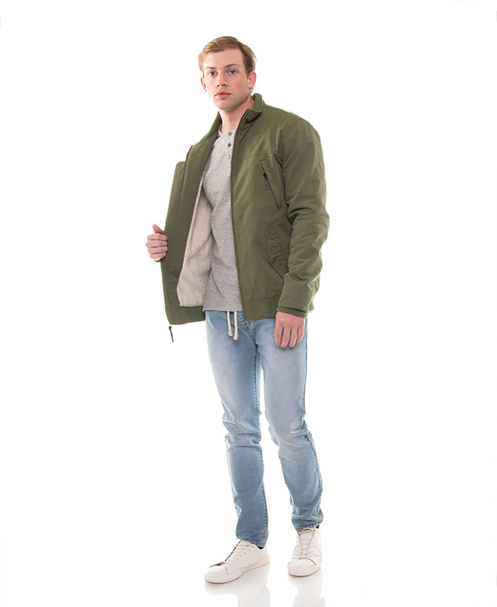 Wholesale,Civil Society, Civil Society Olive Green Harrington Jacket With Sherpa Lining, Green, Small-41-TagS