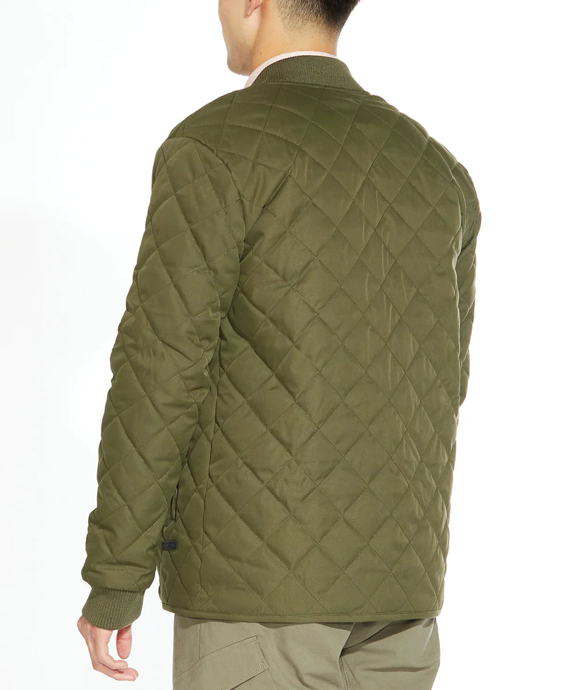 Civil Society Olive Green Quilted Zip Up Bomber Jacket