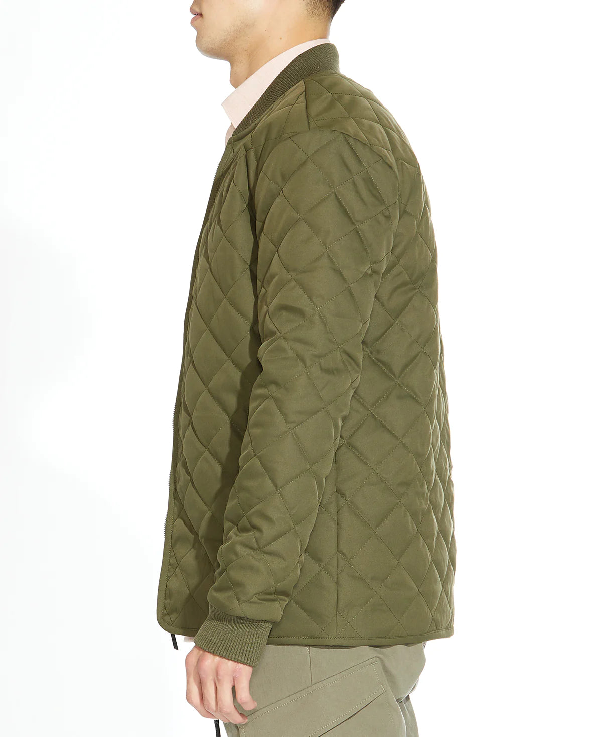 Wholesale,Civil Society, Civil Society Olive Green Quilted Zip Up Bomber Jacket, Green, Large-46-TagL