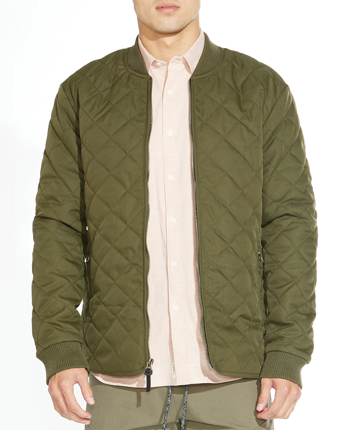Wholesale,Civil Society, Civil Society Olive Green Quilted Zip Up Bomber Jacket, Green, Extra Large-48-TagXL