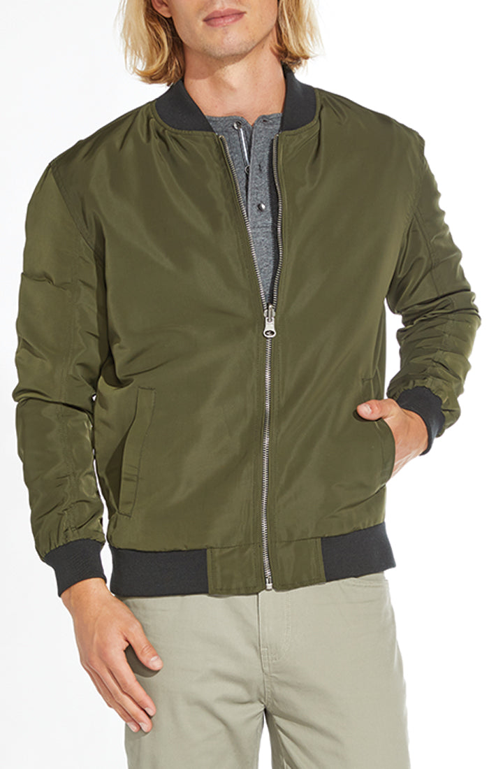 Wholesale,Civil Society, Civil Society Olive Lightweight Reversible Bomber, Green, Large-46-TagL