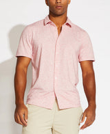 Civil Society Pink Heathered Knit Short Sleeve Button Up Shirt