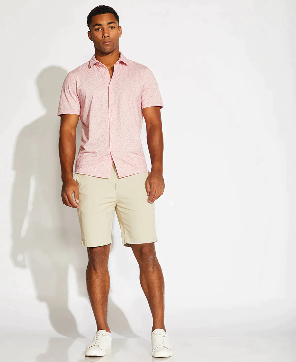 Wholesale,Civil Society, Civil Society Pink Heathered Knit Short Sleeve Button Up Shirt, Pink, Large-44-TagLExtra Extra Large-49-TagXXLExtra Large-46-TagXLMedium-42-TagMLarge-45-TagXL