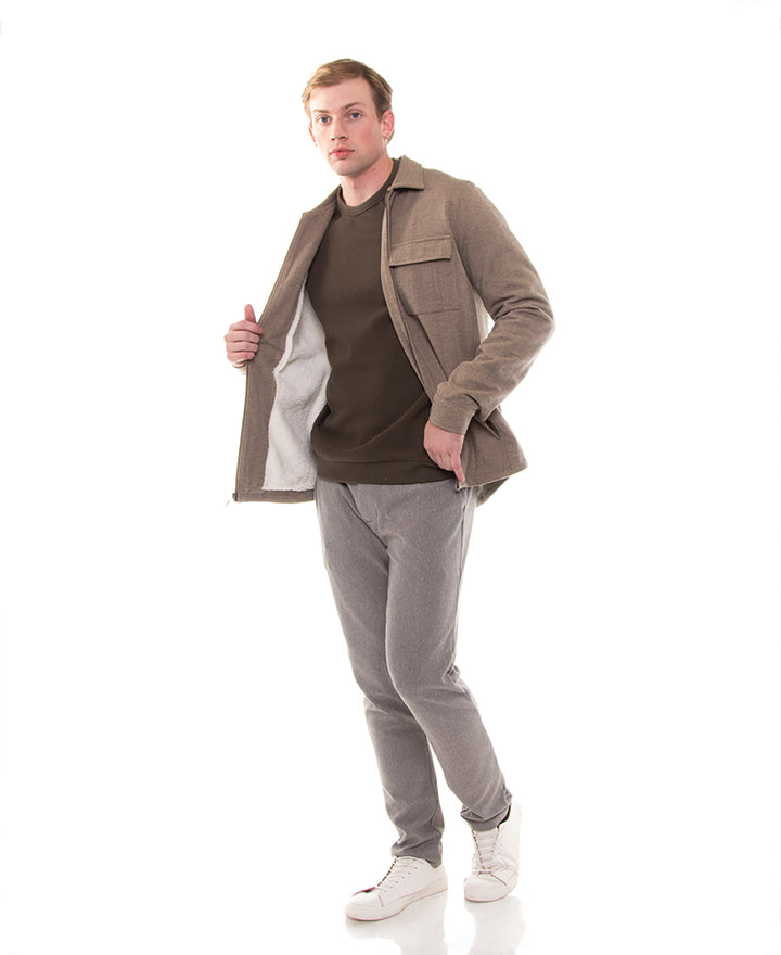 Wholesale,Civil Society, Civil Society Tan Sherpa Lined Knit Zip Up Jacket, Tan, Large-46-TagL