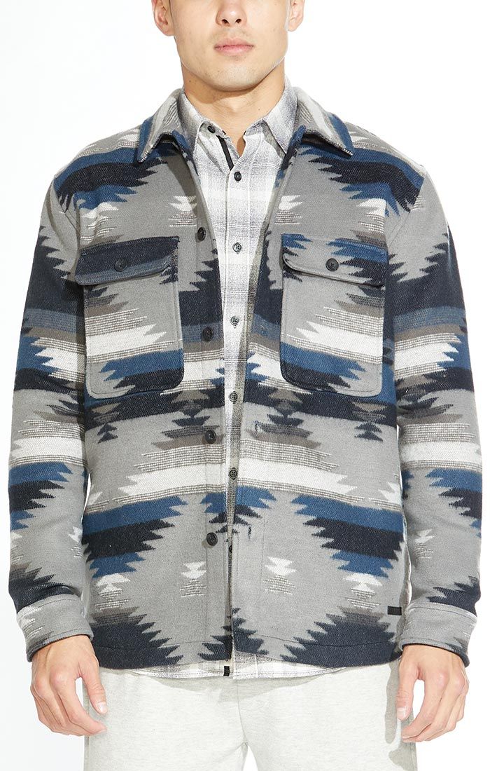 Civil Society Aztec Print Soft Knit Shirt Jacket