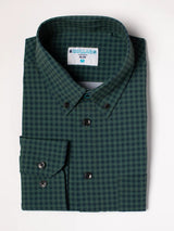 &Collar Forest Green & Navy Gingham Print Slim Fit Long Sleeve Button Up Shirt