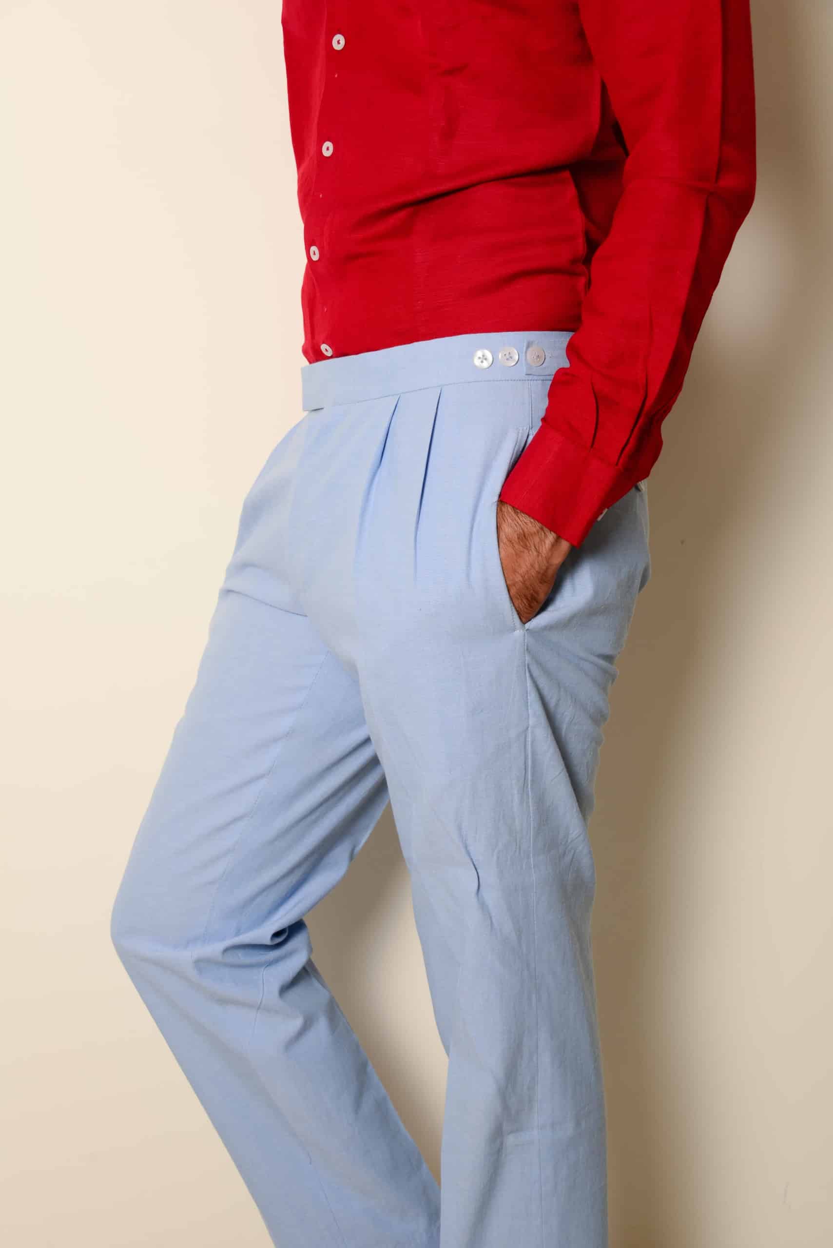 Brand Partner,Sons+Fathers, Sons + Fathers Light Blue Tailored Pants, Blue, 30W-26L-Tag31