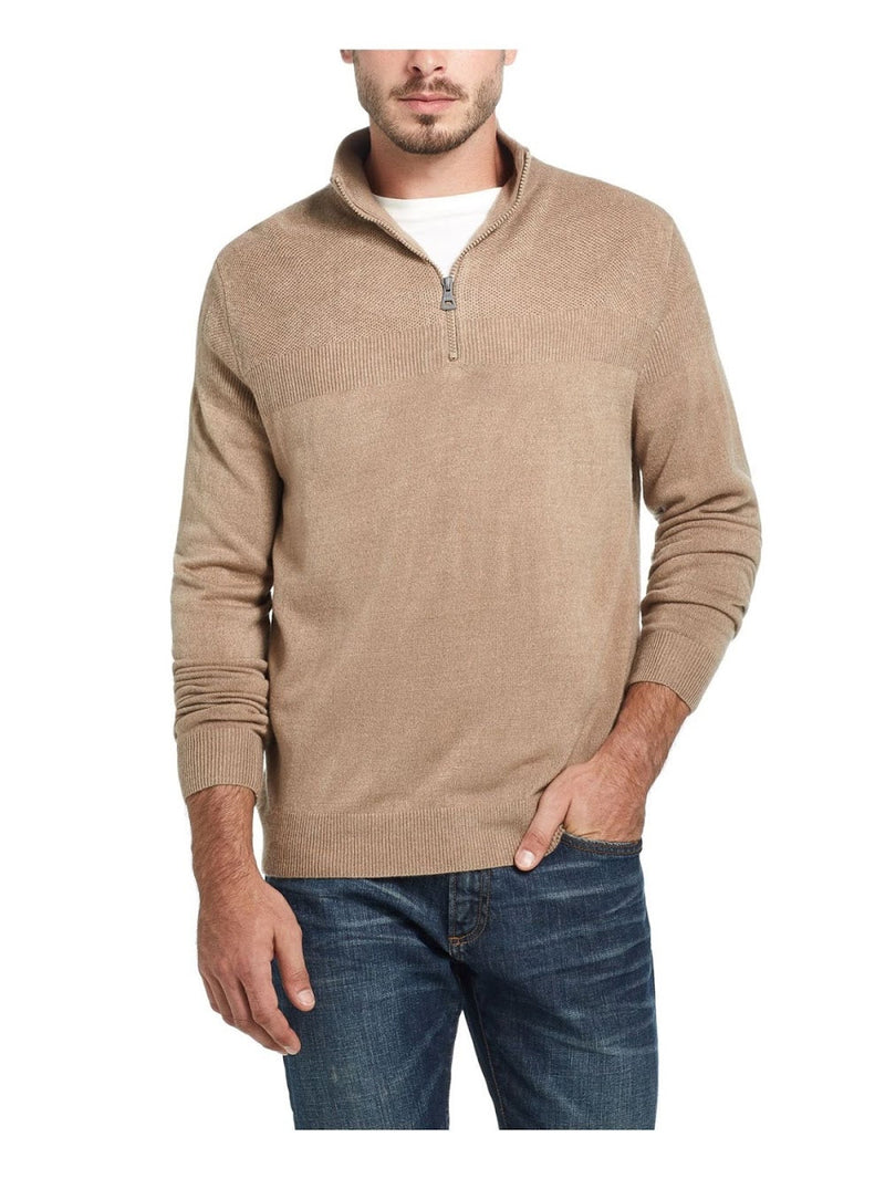 Weatherproof Vintage Tan Quarter Zip Sweater