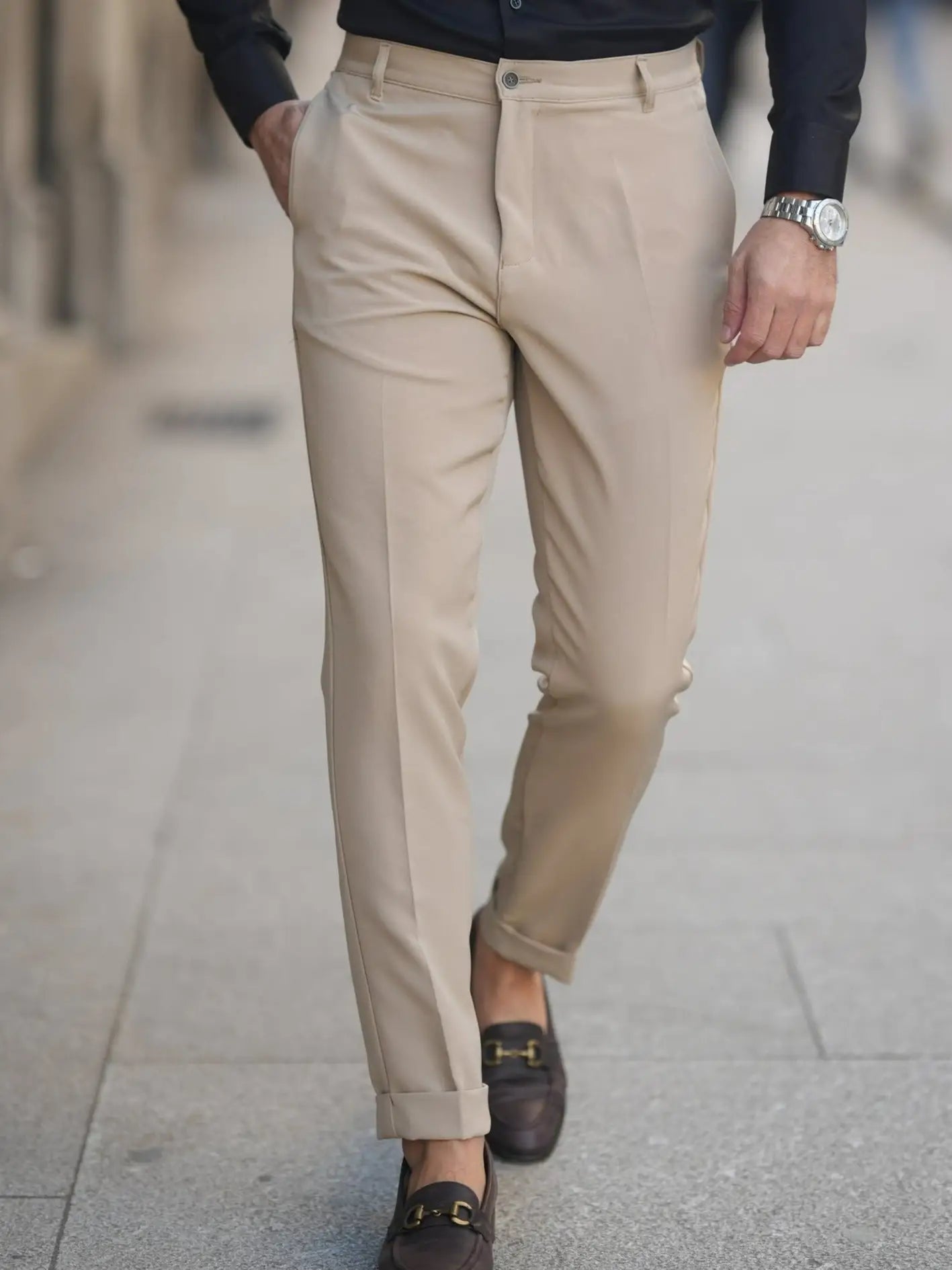 Faire,Donato, Donato Tan Tapered Cut Lightweight Chino, Tan, 34W-31L-Tag42