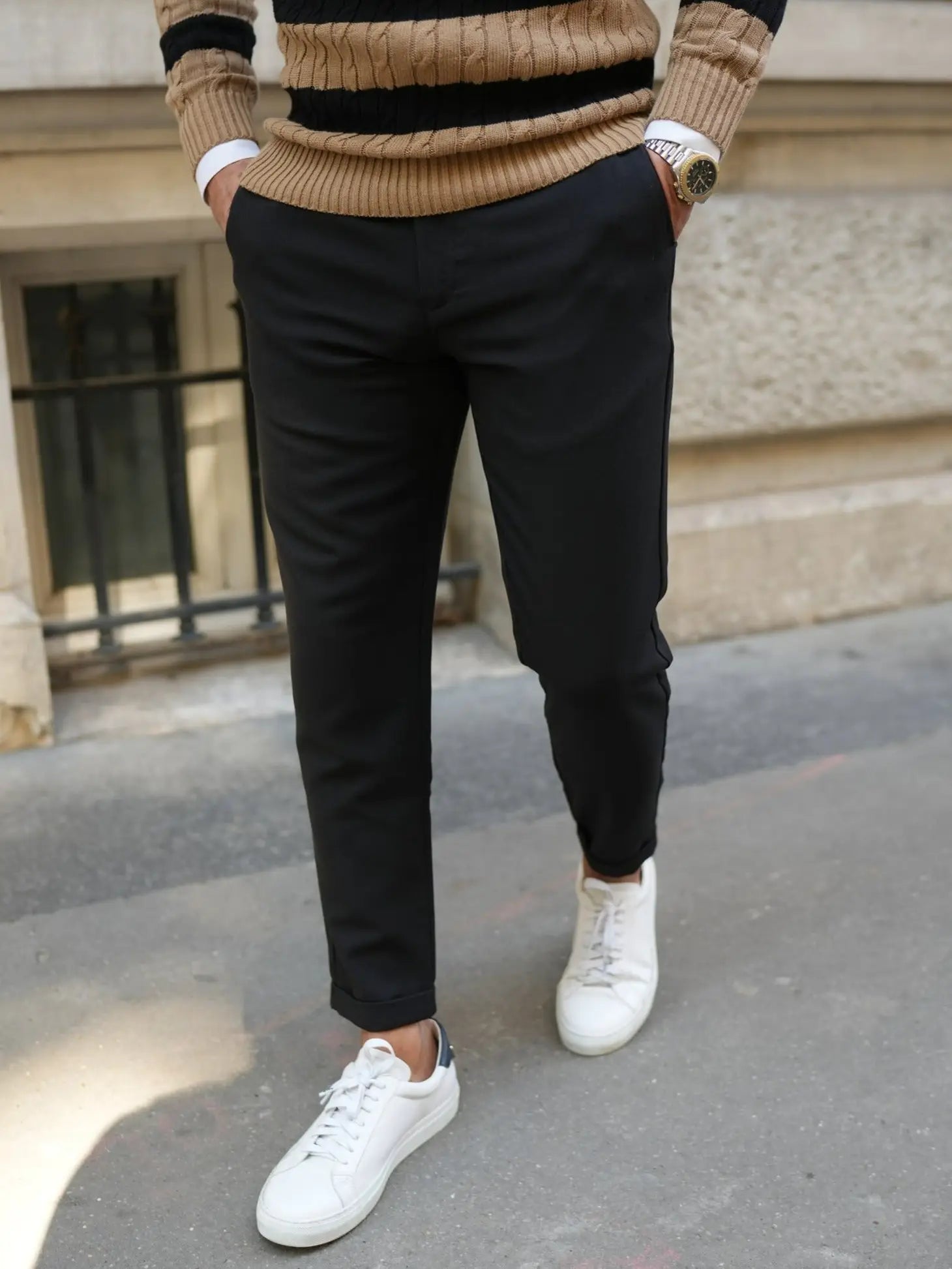 Faire,Donato, Donato Black Tapered Cut Lightweight Chino, Black, 36W-29L-Tag44