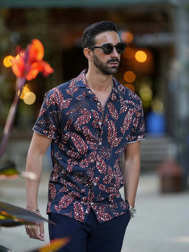 Floral short sleeve button 2025 down