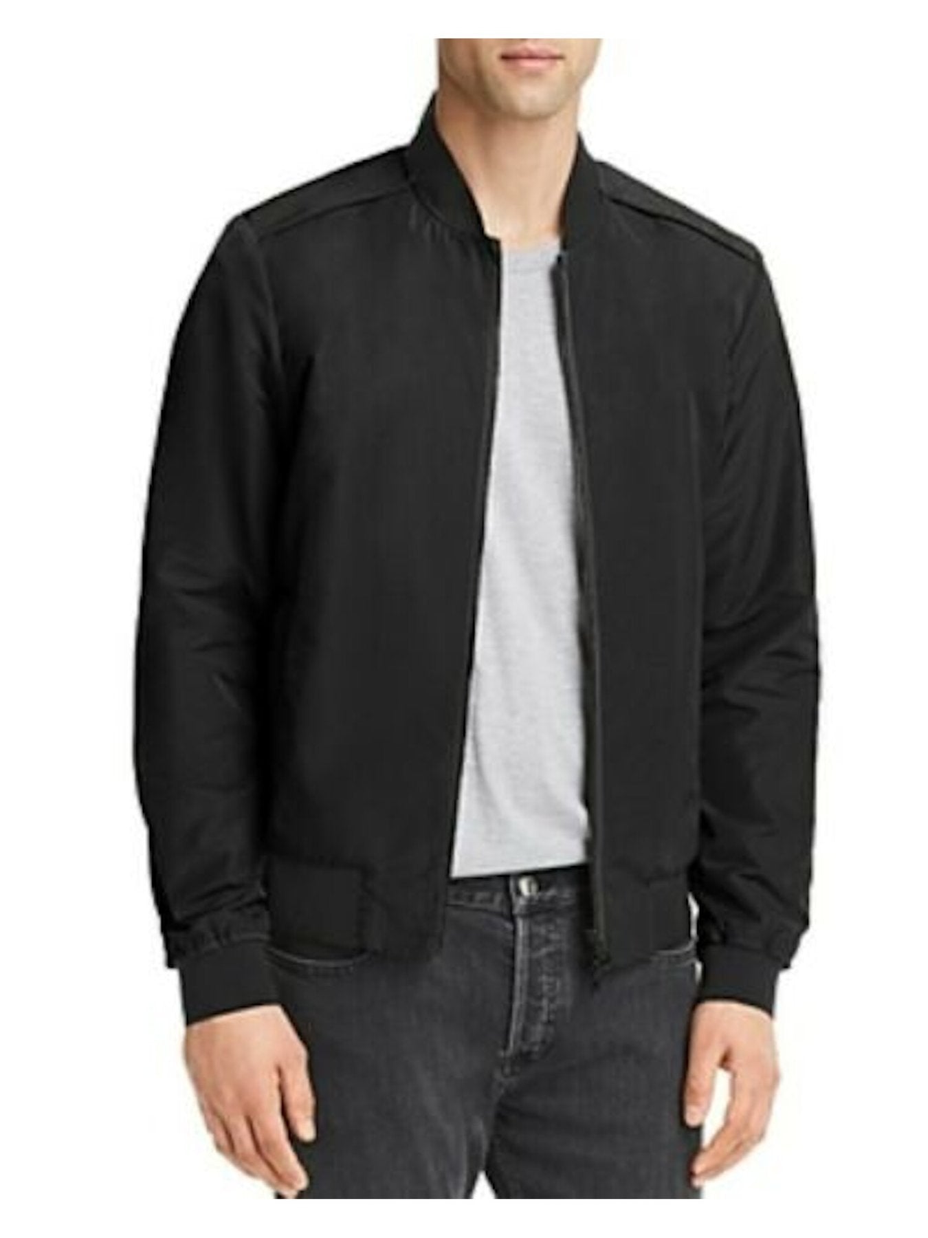 Bobbi + Bricka,Pacific & Park, Pacific and Park Black Lightweight Nylon Bomber Jacket, Black, Small-42-TagS