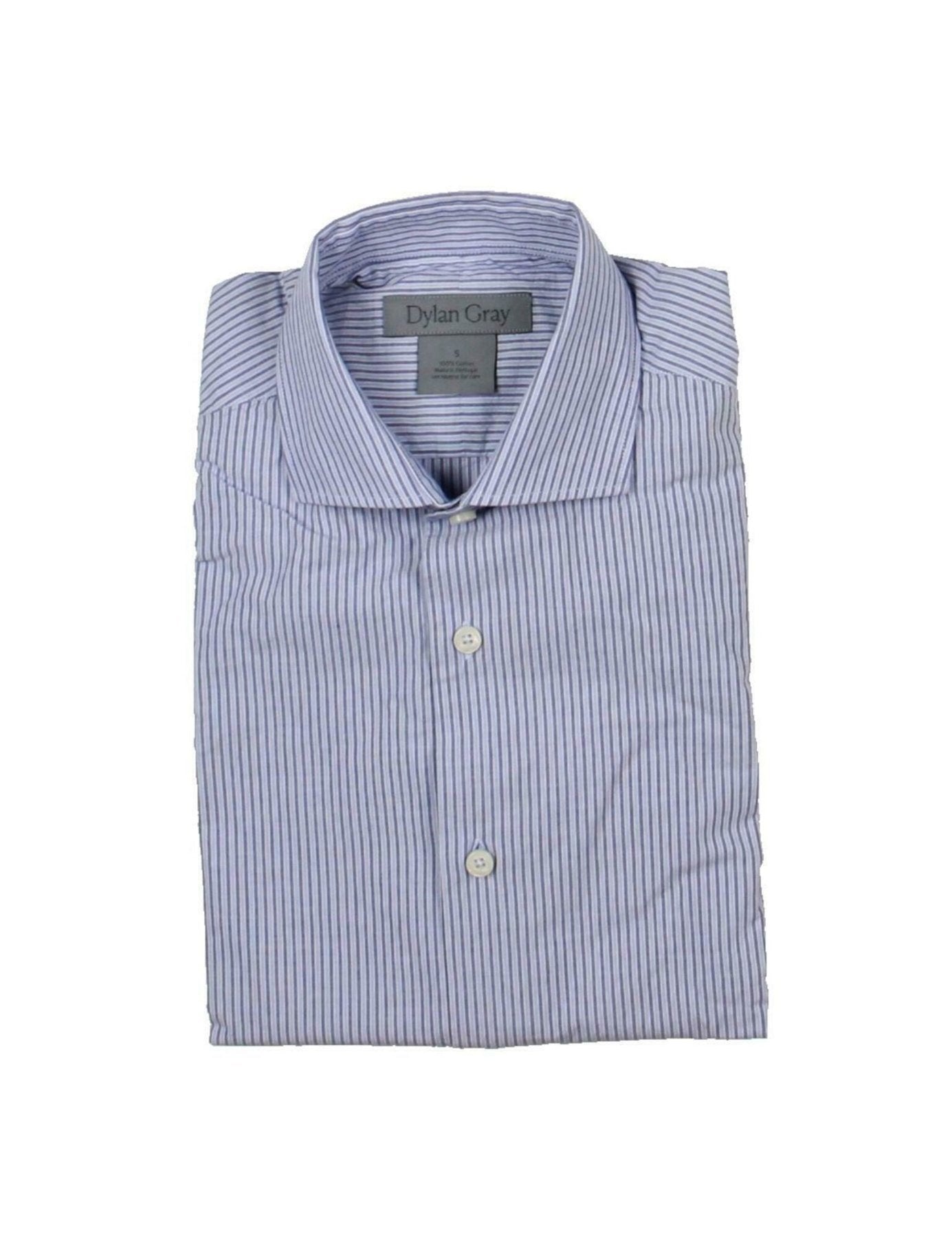 Bobbi + Bricka,Dylan Gray, Dylan Gray Blue Striped Button-up Shirt, Blue, Small-40-TagS