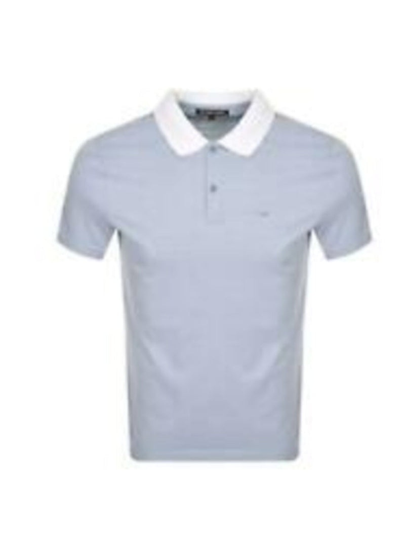 Michael Kors Light Blue Striped Short Sleeve Polo