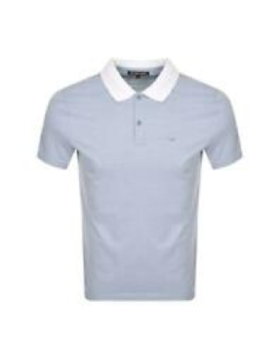 Bobbi + Bricka,Michael Kors, Michael Kors Light Blue Striped Short Sleeve Polo, Blue, Extra Large-47-TagXL