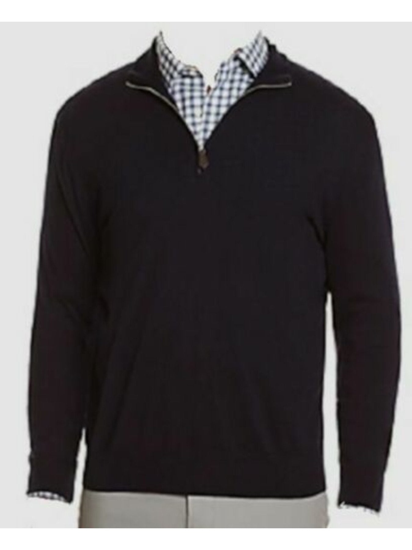 Bobbi+Bricka, The Mens Store Navy Quarter Zip Sweater, Blue, Medium-42-TagM